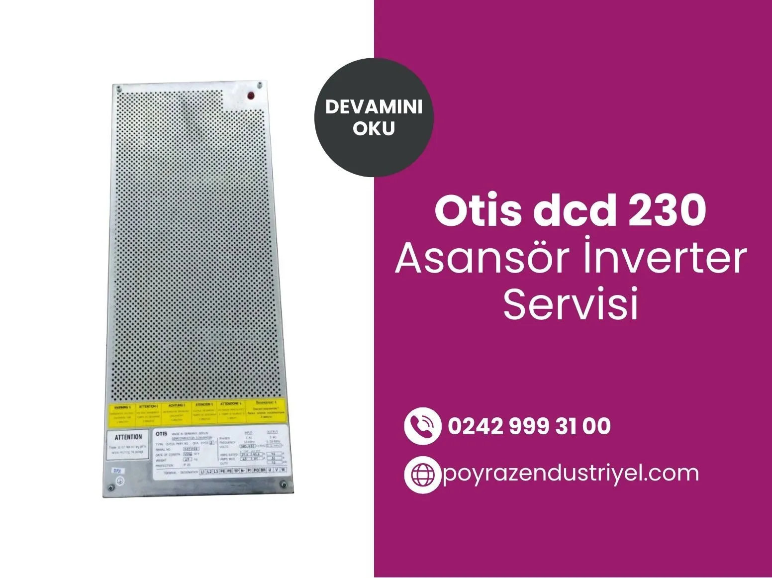 Otis Dcd 230 Asansör İnverter Servisi